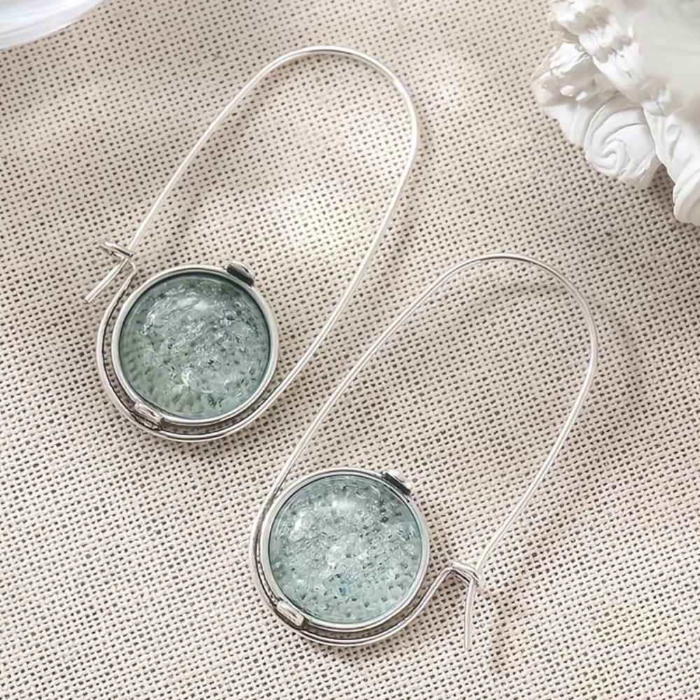 New! Elegant Silver and Blue Dangle Earrings 🐋 A0-18 - Picture 6 of 6